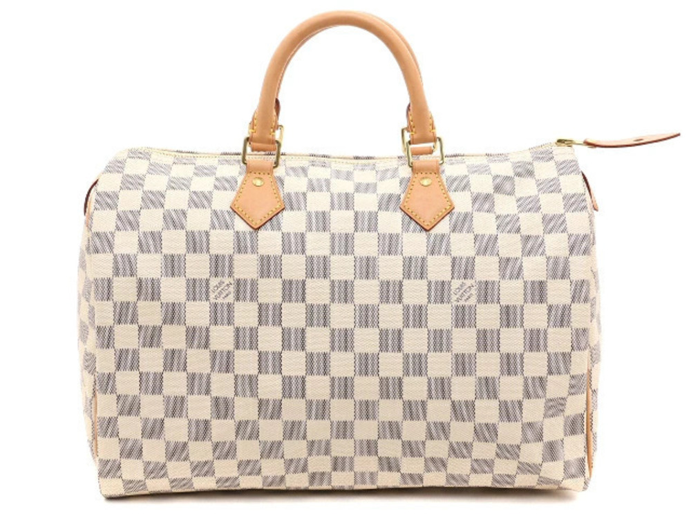 LOUIS VUITTON Speedy Handbag Damier Azur White